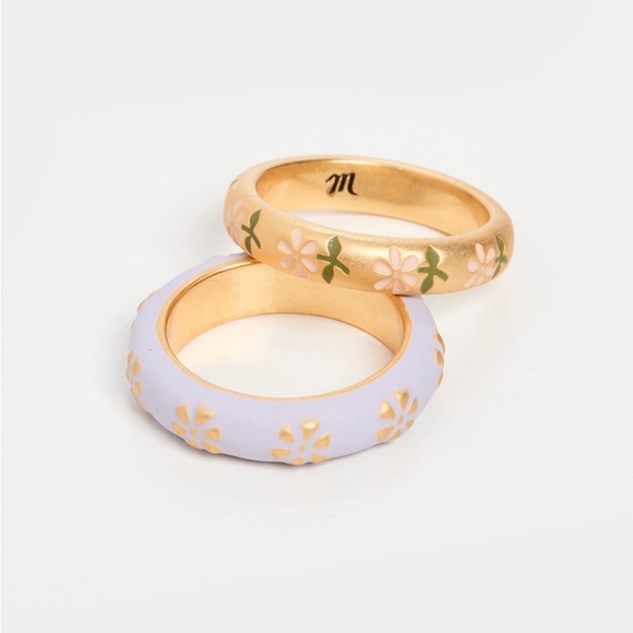 Madewell Jewelry - NWT! Madewell Two-Pack Retro Daisy Enamel Ring‎ Set